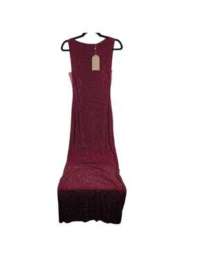 NEW Meshki Magnolia Sleeveless Diamante Maxi Dress Gown Wine Red S
